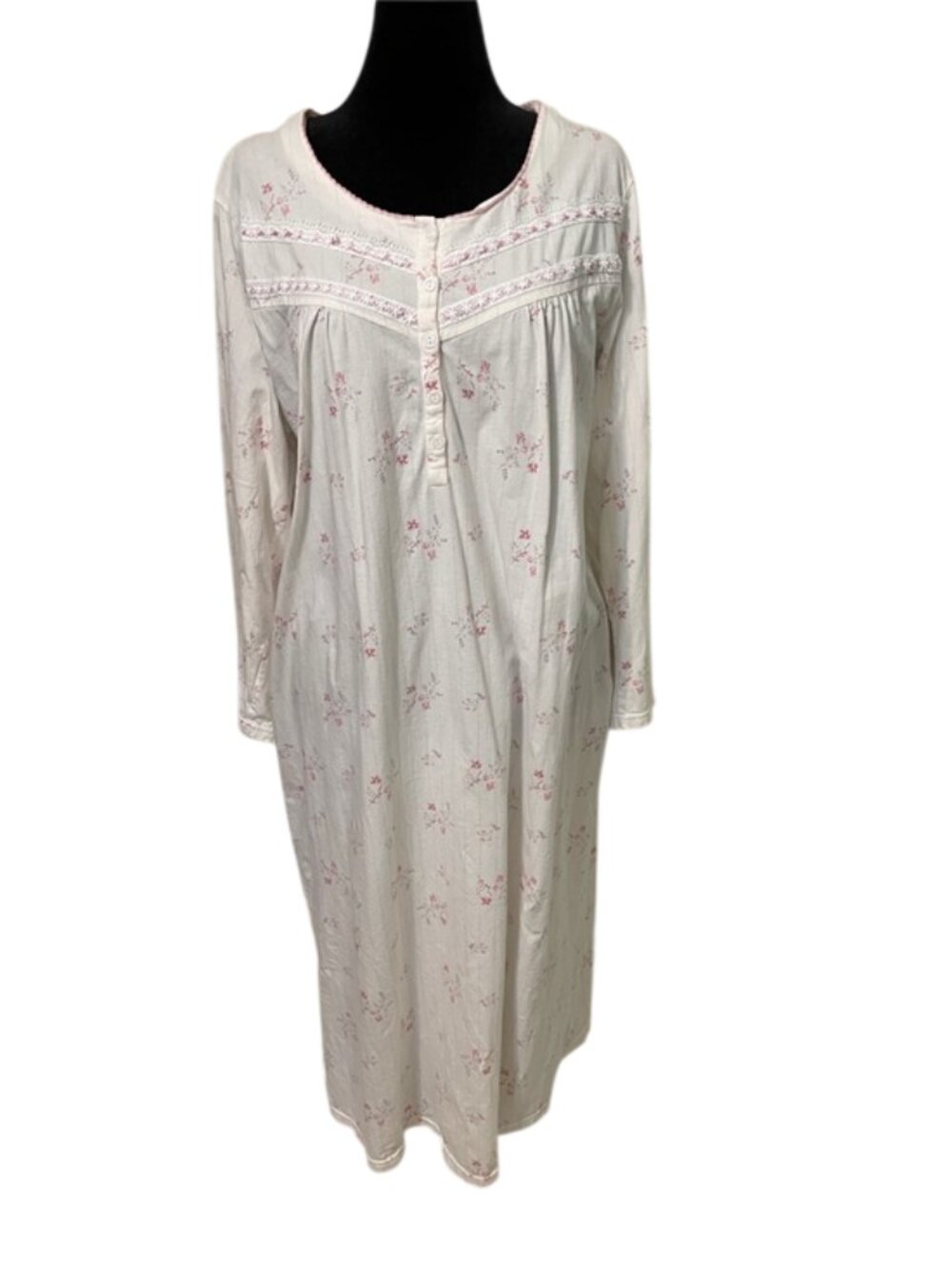 Keyocean Women's XXL Cotton Floral Nightgown Long Sleeve Cottagecore Sleepwear